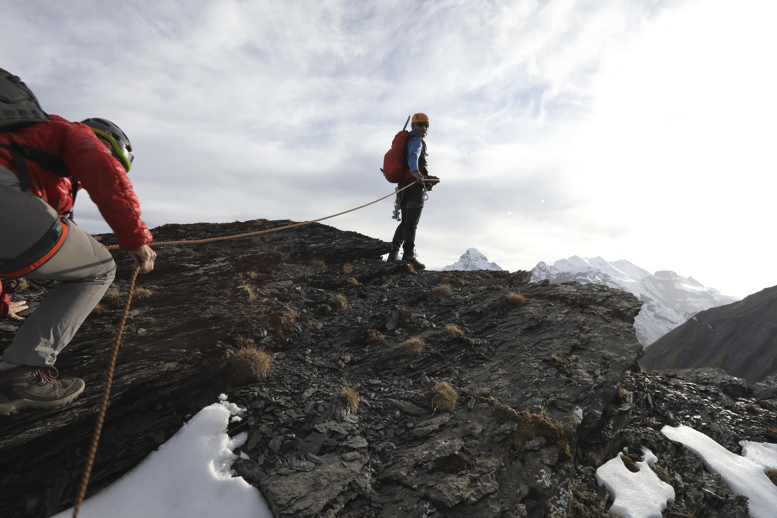 People hiking on a mountain